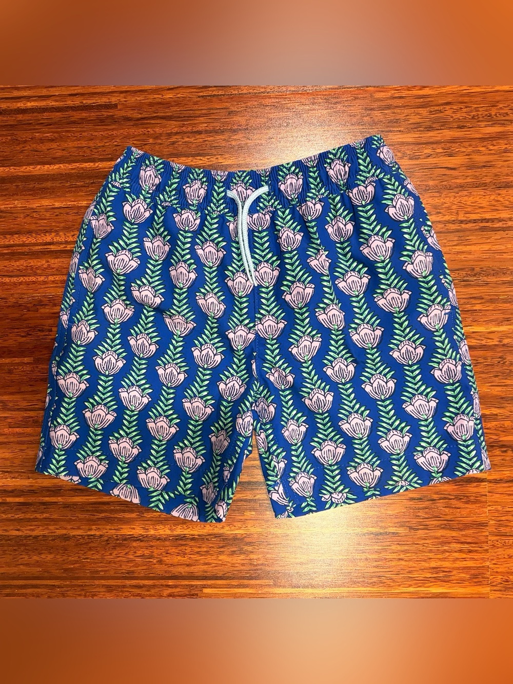 Crewcuts J.Crew Size 6 Boys Tropical Botanical Print Swim Trunks Shorts lined